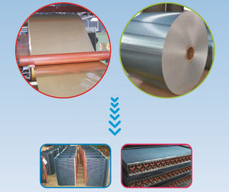 Blue / Golden Aluminium Fin Stock Strip 0.095MM Various Width For Air Conditioner